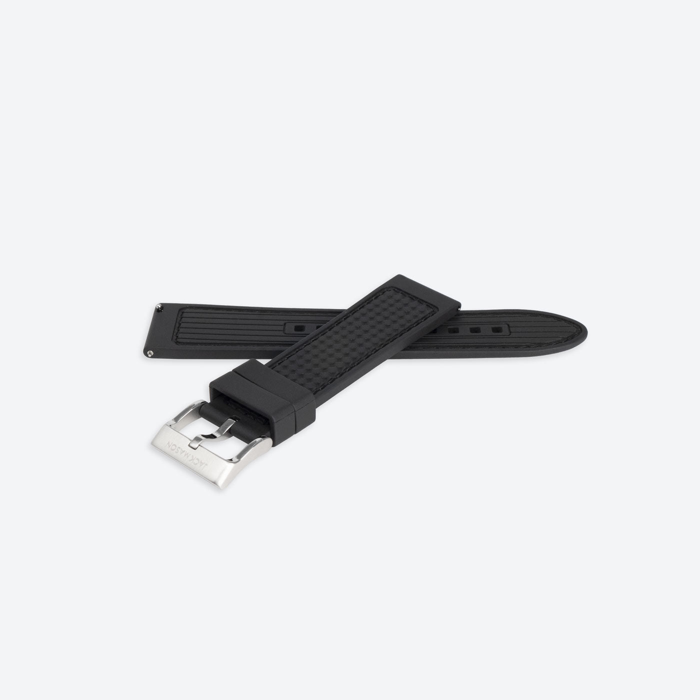 22mm Black Textured Rubber Strap – Jack Mason