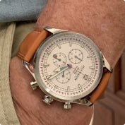Hand in pocket wearing a watch