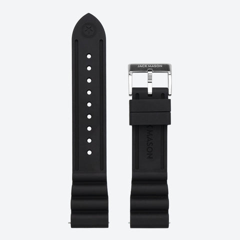 22mm Black Rubber Strap Jack Mason