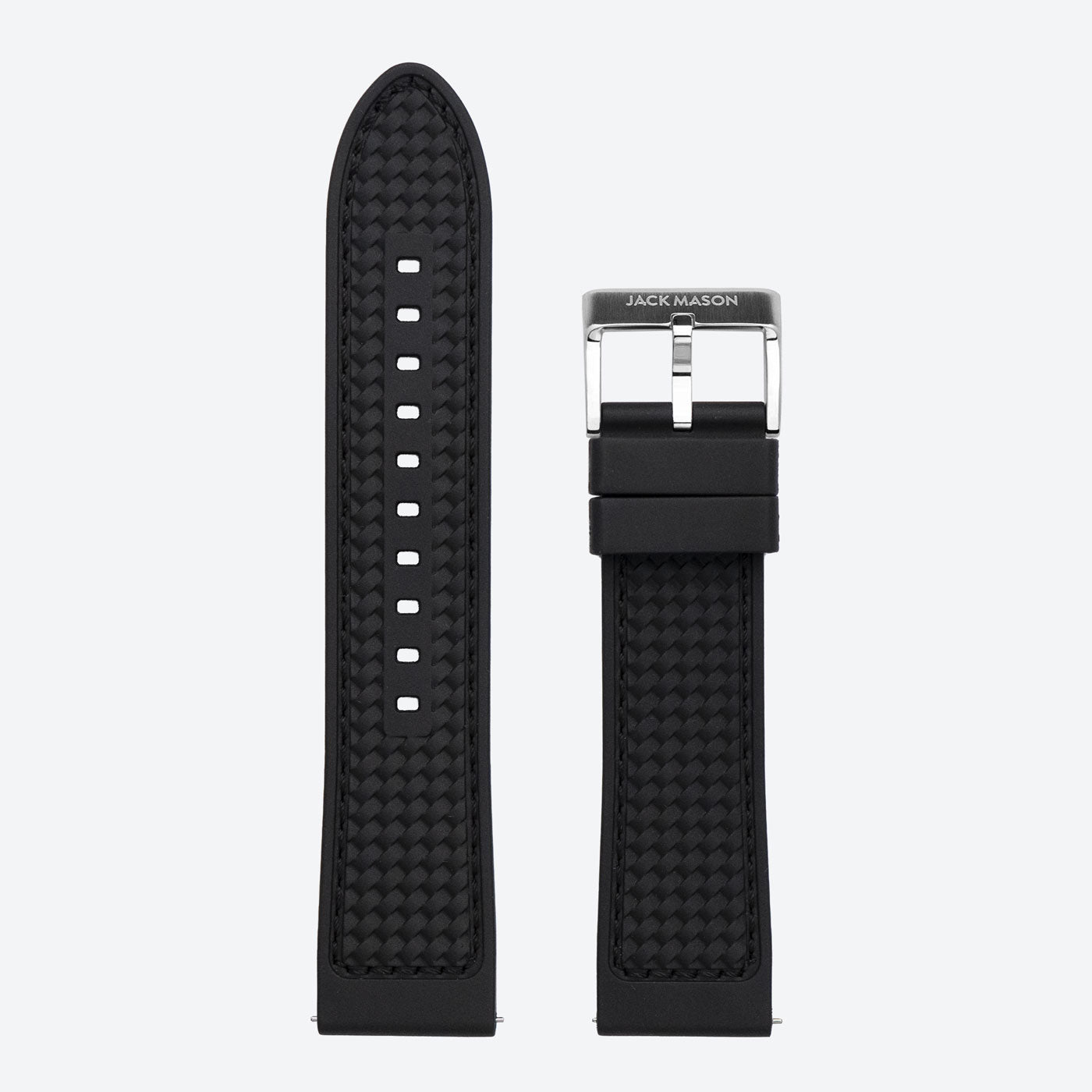 22mm Black Textured Rubber Strap – Jack Mason1