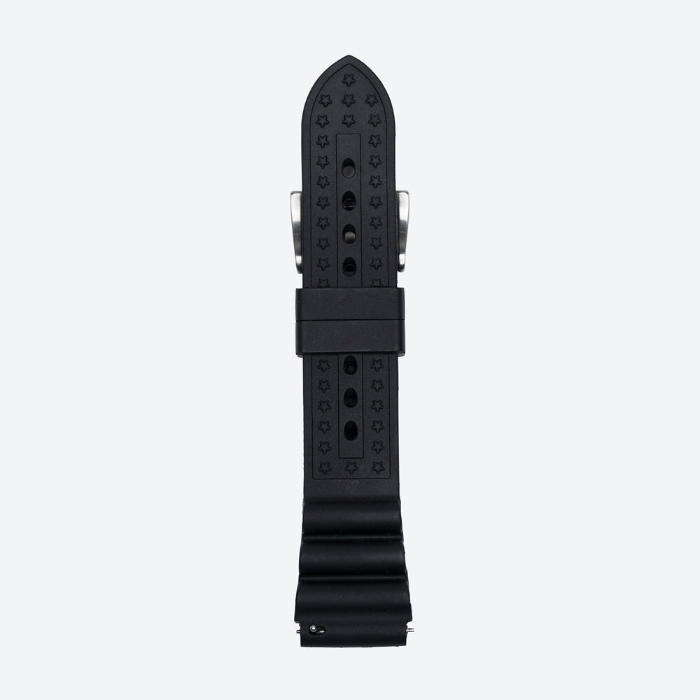22mm Black Rubber strap